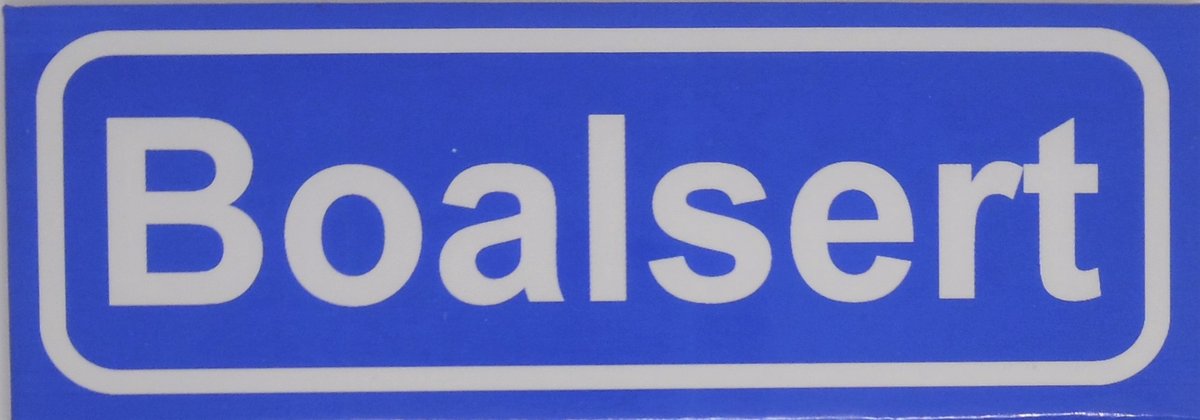 Souv© - koelkast magneet - plaatsnaam bord - kombord - souvenir - koelkastmagneetje - relatiegeschenk Boalsert
