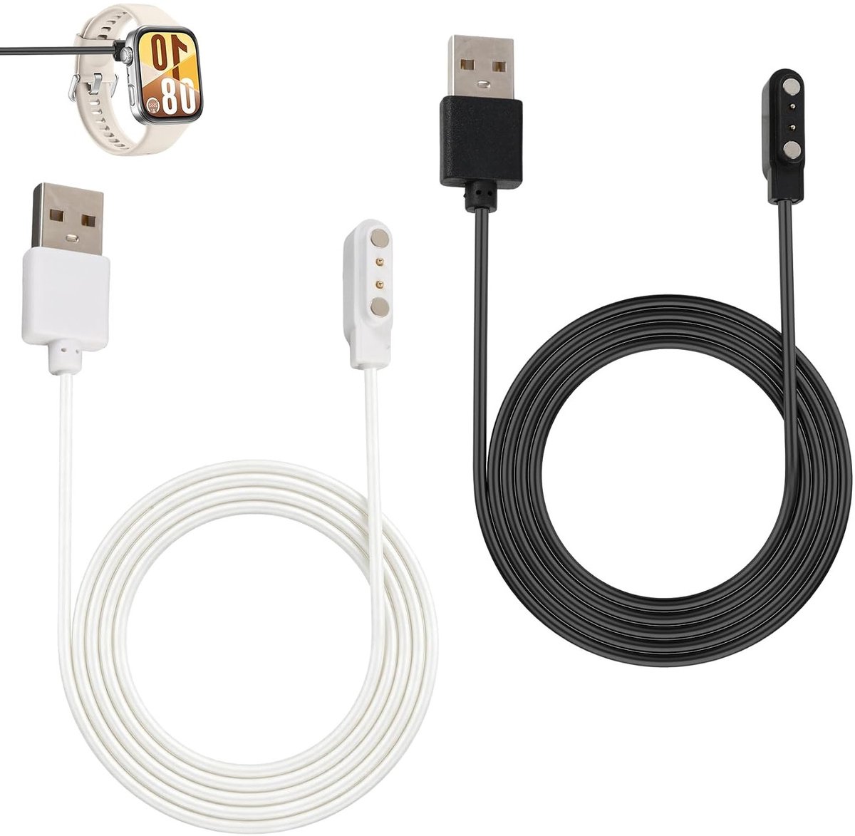 Magnetische universele oplader voor smartwatch - 2-polige USB-kabel voor diverse modellen, snelle oplading en duurzame connectie