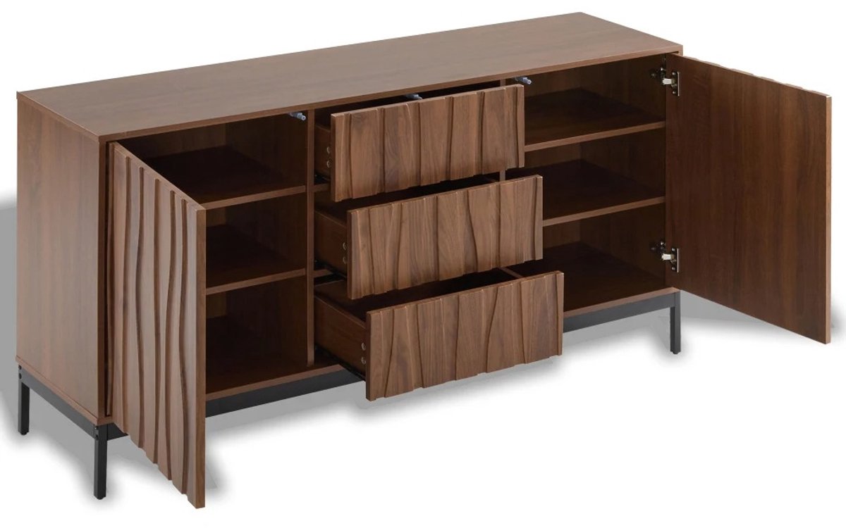 Emvae Kast - Dressoir - Opbergkast - Kast en Opbergmeubel - Buffetkast - 150x40x80 cm - 3 Laden - Bruin