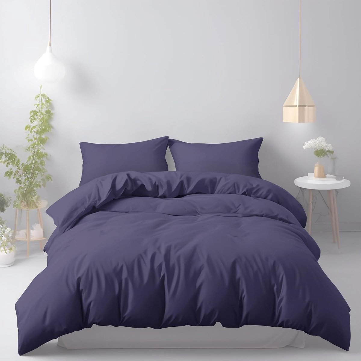 SnelShoppen - Luxe Duvet Cover Set 200x200cm - Hypoallergene Microfiber Dekbedovertrek Navy Blauw - 2 Kussenslopen 80x80cm - Comfortabel en Onderhouds