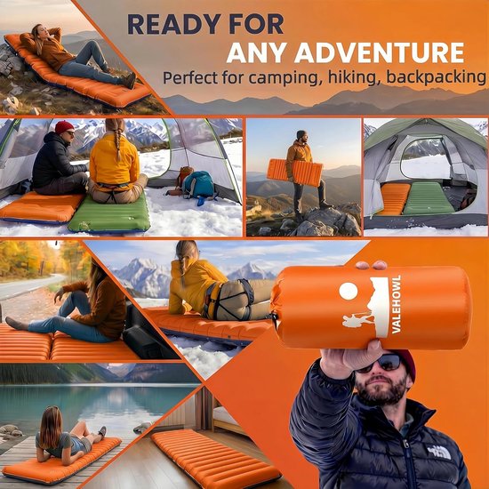 SnelShoppen - 4 Inch Dikke Opblaasbare Slaapmat voor Camping met Voetpomp en Kussen, Lichtgewicht Kampeermatras voor Buiten, Backpacken en Hiking van Snelshoppen — afbeelding 4