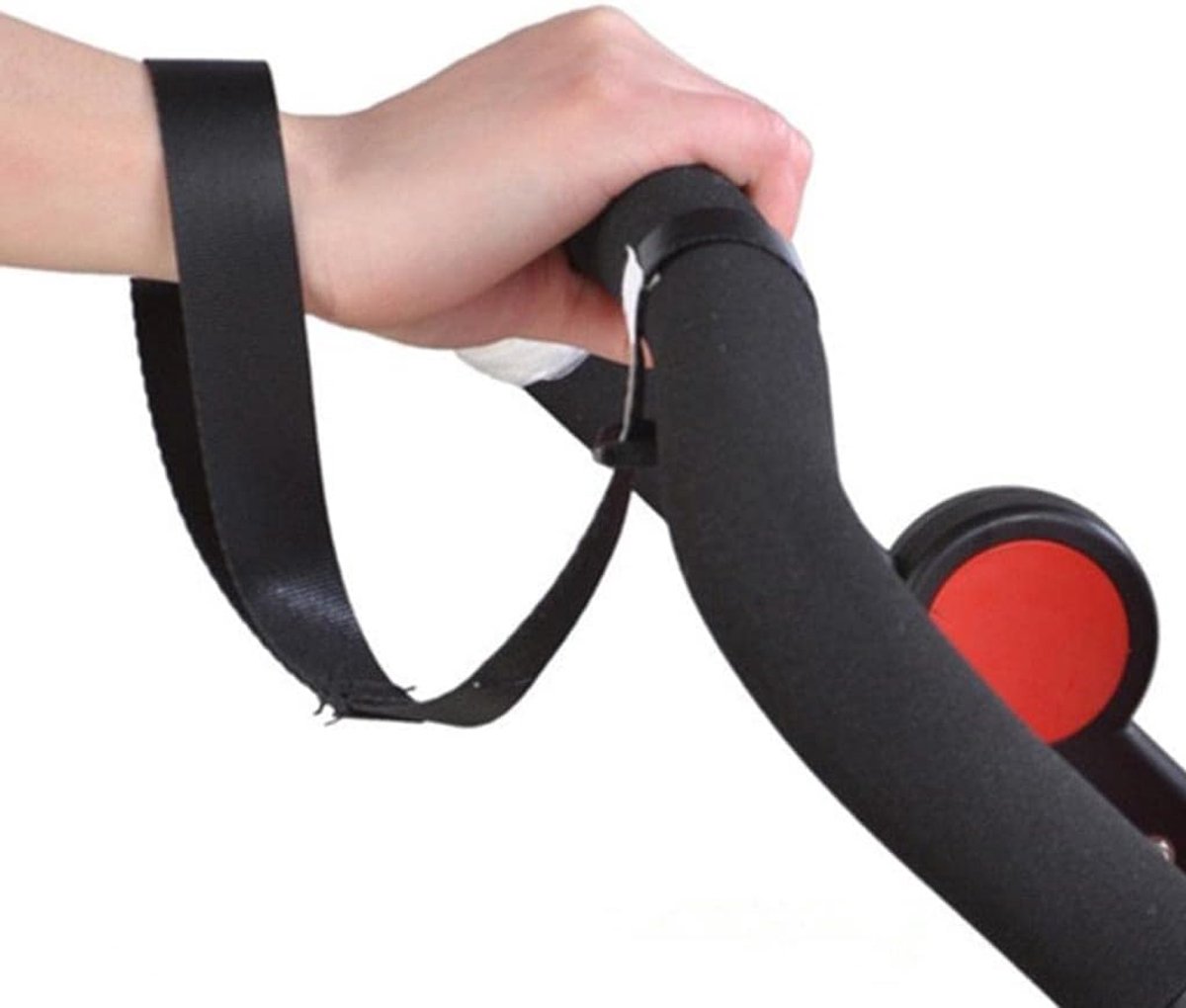 SnelShoppen - Baby Buggy Stroller Wrist Harnesses - Veiligheidsriemen voor Kinderwagens, Verstelbare Beugel, Zwart, Duurzaam Polypropyleen, Ideaal voo