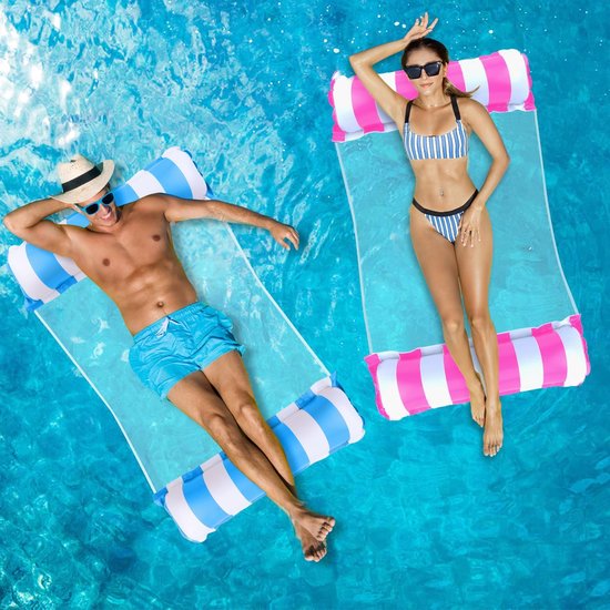 Thijox - Luchtmatras 4-in-1 Waterhangmat voor Volwassenen en Kinderen - Opblaasbare Zwembadaccessoires - 2 Stuks - Perfect voor Strand en Zwembad - Up van Thijox — afbeelding 2
