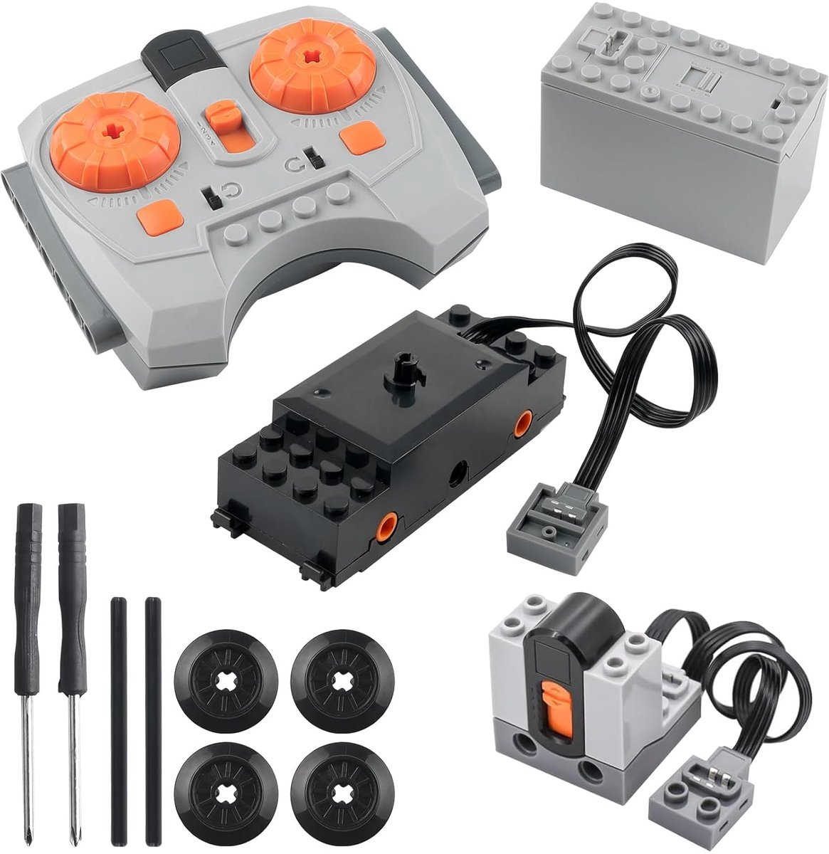 SnelShoppen - Power Functions Set Elektrische Motoren met Afstandsbediening, Accu Box, Technologie Power Functions Set, Compatibel met Veel Modellen v