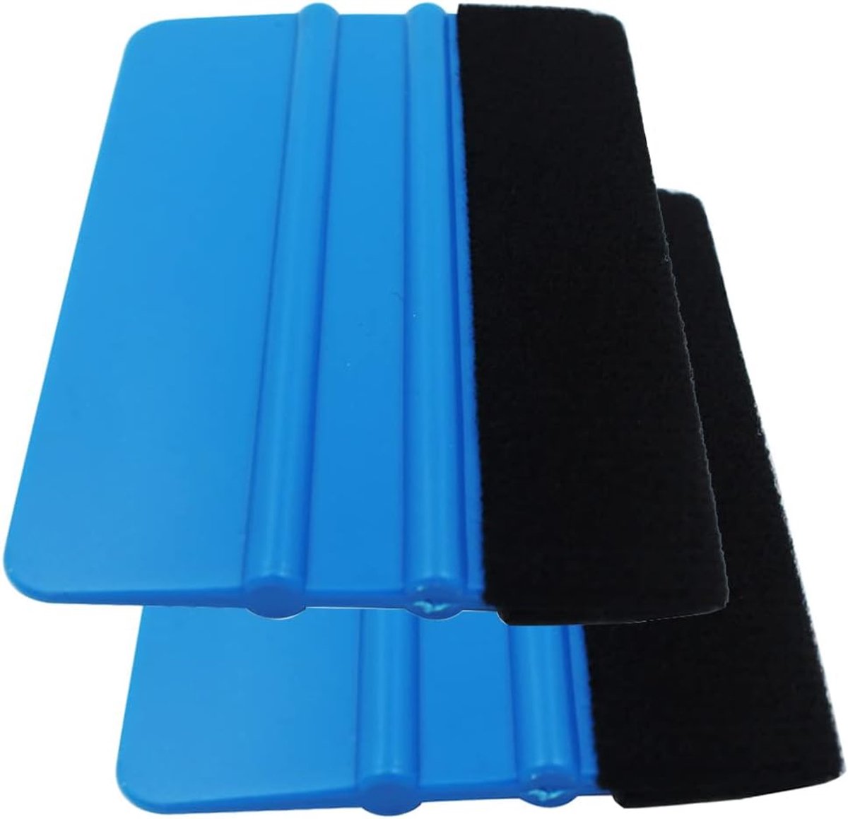 SnelShoppen - 2x Duurzame Zwarte Viltrandwisser 10cm - Professionele Squeegee voor Auto-Vinylfilm Wrapping, Sticker Vloertrekker & Window Tint, Scratc