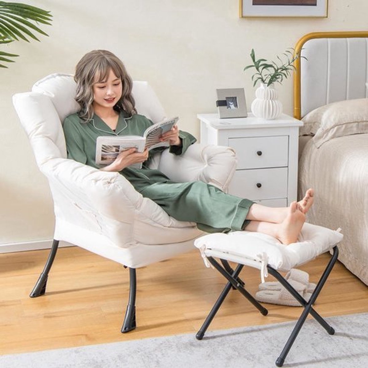 Fauteuil – Loungestoel – Relaxfauteuil – Leunstoel – Zitstoel – Polyester Bekleding – Incl