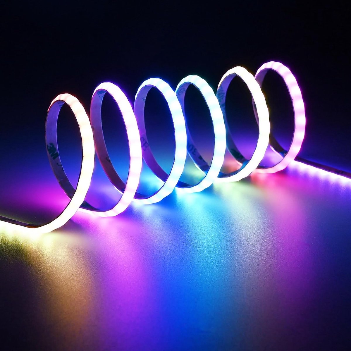 SnelShoppen - LED Strip 5mm Wide WS2812B COB 160 Pixels/M Adresserbaar 5M RGB LED Strip, Flexibel, Zelfklevend, IP20, Voor Gaming en Thuisbioscoop