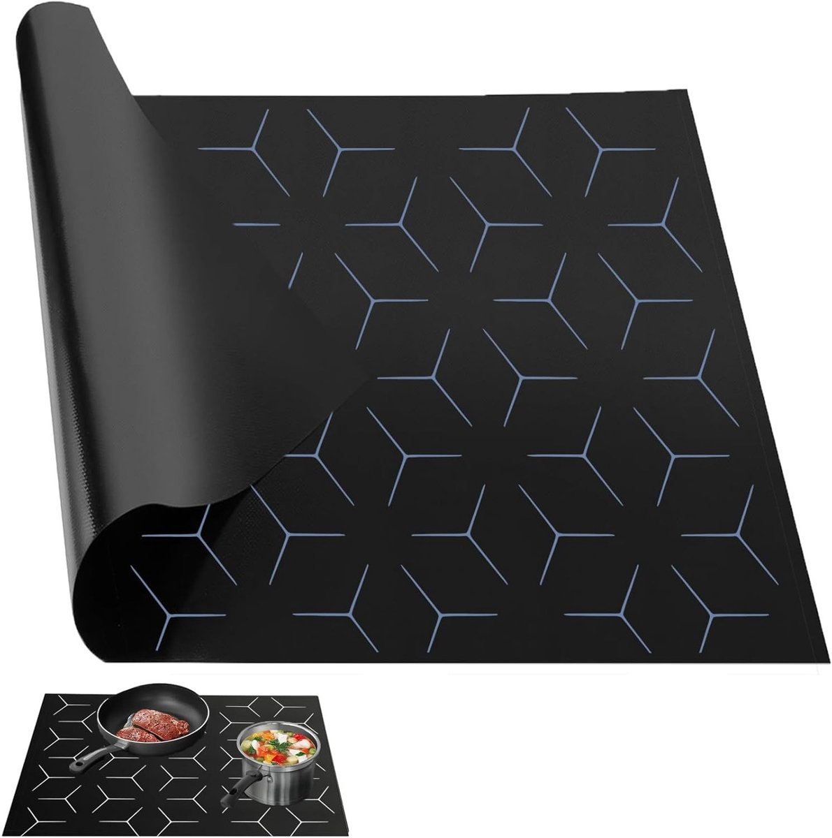 Herbruikbare Vezelglas Mat voor Inductiekookplaat Bescherming, Hittebestendig en Ondersteunt Koken zonder Krassen