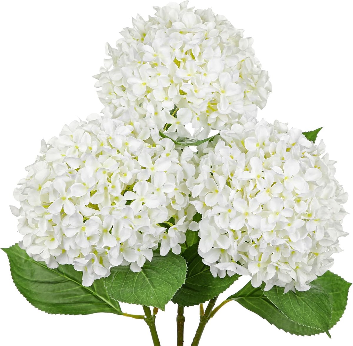 SnelShoppen - Fake Hydrangea Witte Kunstmatige Hydrangea Tak 67 cm - Realistische Bloemen voor Vaas, DIY Bruiloft, Scandinavische Decoratie, Boho Mode