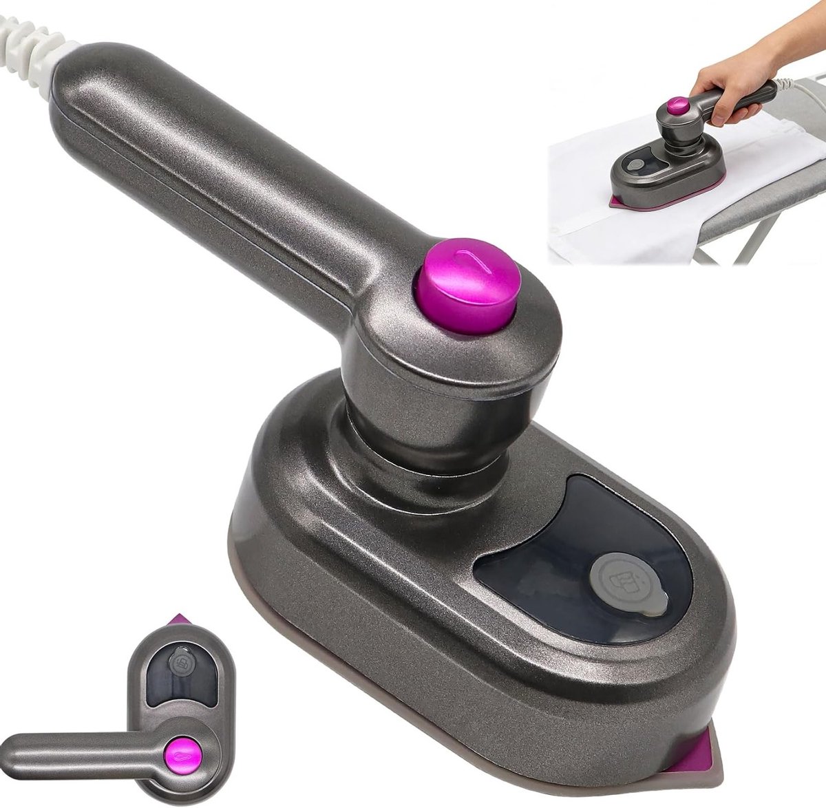 Mini Stoomstrijkijzer met Vouwhandvat - Draagbaar en Lichtgewicht Reissstrijkijzer voor Vakantie en Zakenreizen, Snelle Verwarming, Ideaal voor Thuis en Onderweg