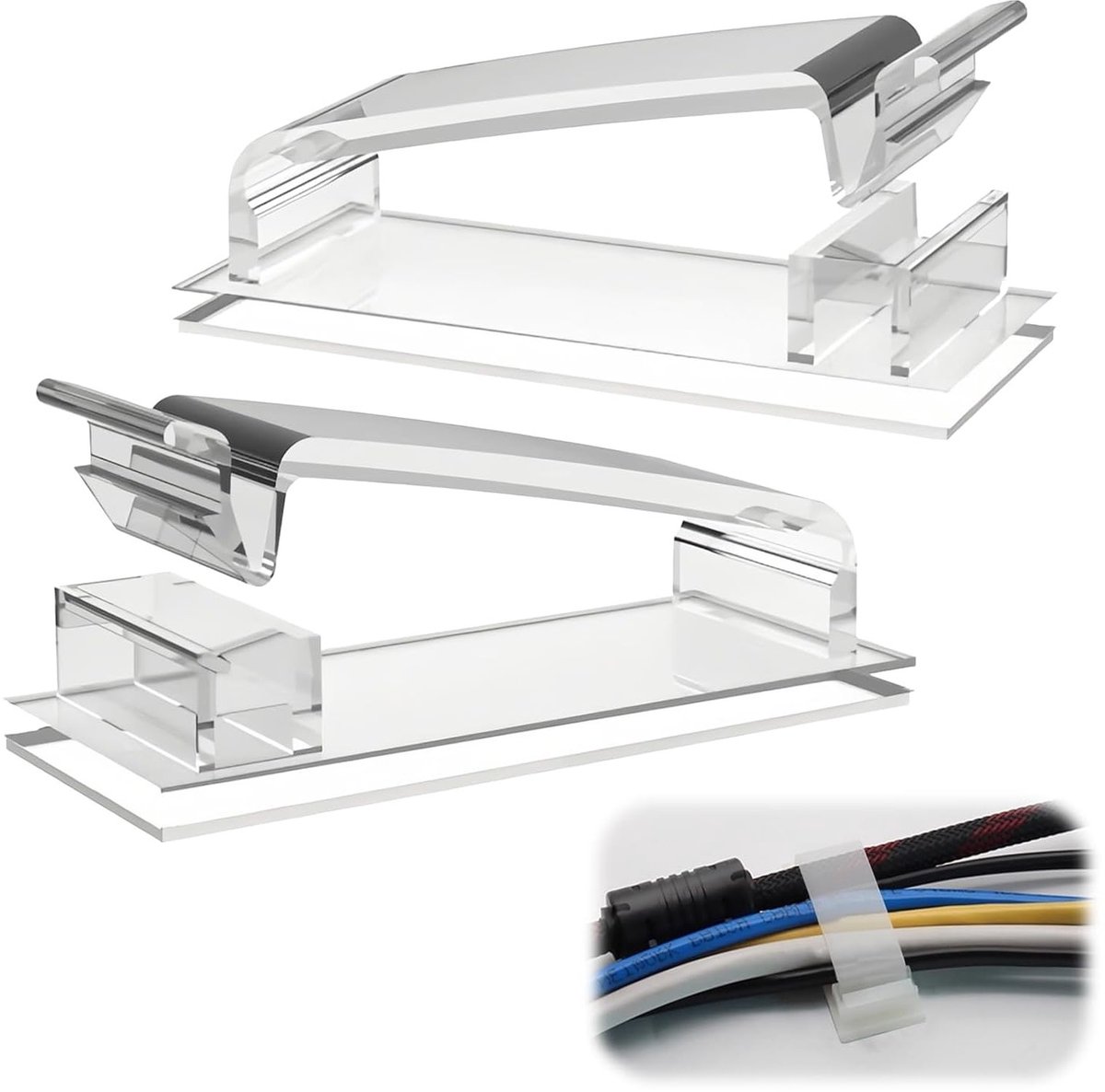 30 Stuks Zelfklevende Kabelhouders voor Kabelbeheer, Kabelclips, Transparante Kabelorganizer voor Thuis en Kantoor
