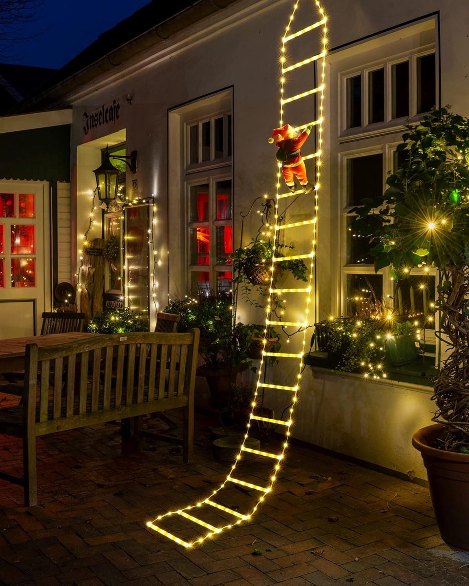 Thijox - LED Kerstverlichting Lichtketting 3 Meter - Warmwit Ladderlicht voor Binnen en Buiten - Met Timer, Geheugenfunctie en 8 Verlichtingsmodi - Ke