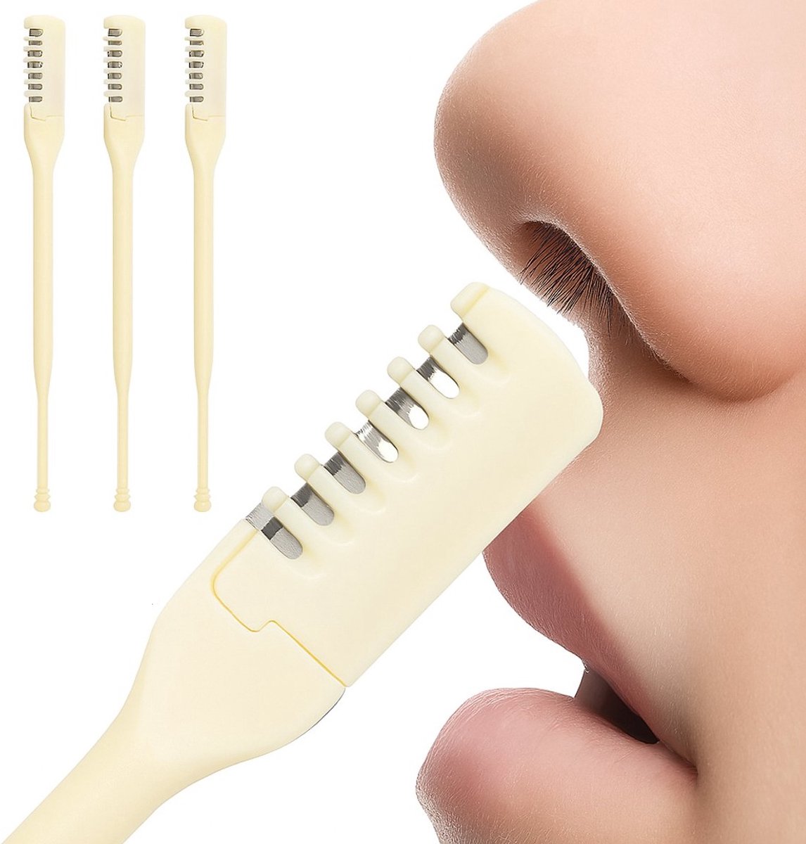 Bol.com Neushaarmes I Neushaartrimmer I RVS Scheermes I Kunststof grip I Roterende Neushaar Knipper I 3 Stuks aanbieding