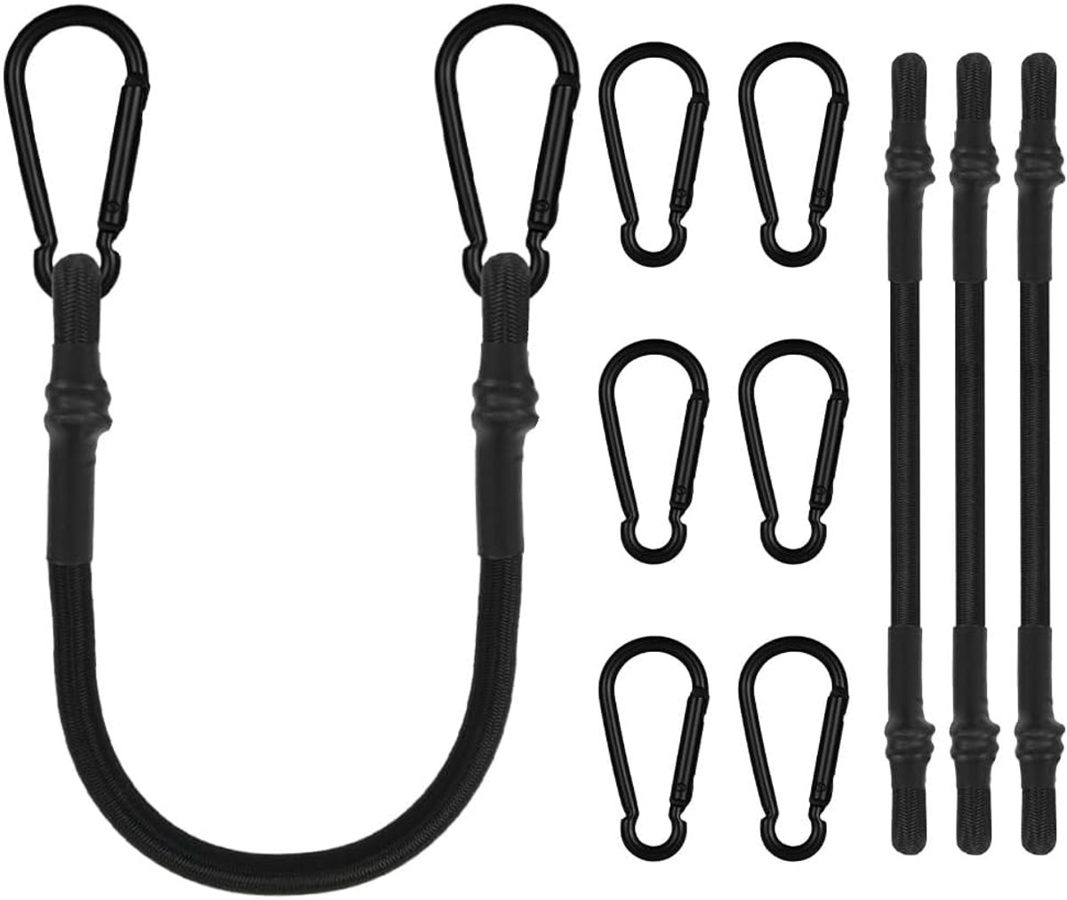 SnelShoppen - 4 Elastische Touwen met Haakjes, 30 cm Lange Elastische Transportkabels voor Koffers, Beddengoed, Camping, Tuin, Zeil, Luchtbedden