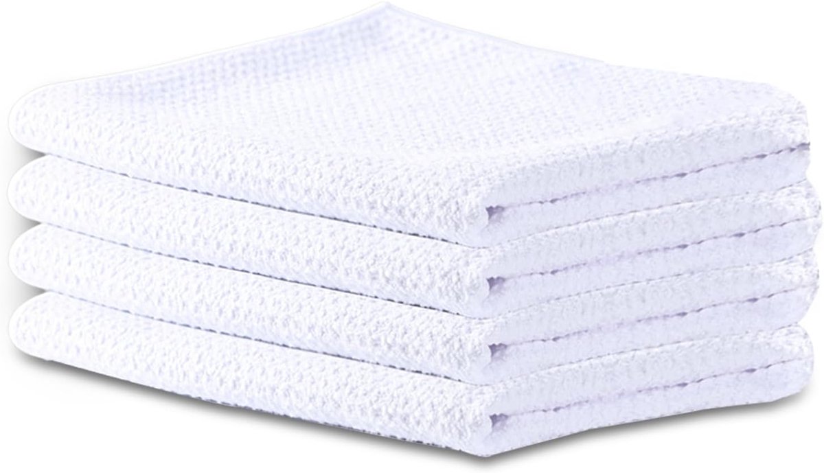 SnelShoppen - Premium Sublimatie Theedoeken 40x60cm - 4 Stuks Witte Microvezel Handdoeken voor Keuken, Drogen en Creatieve Ontwerpen