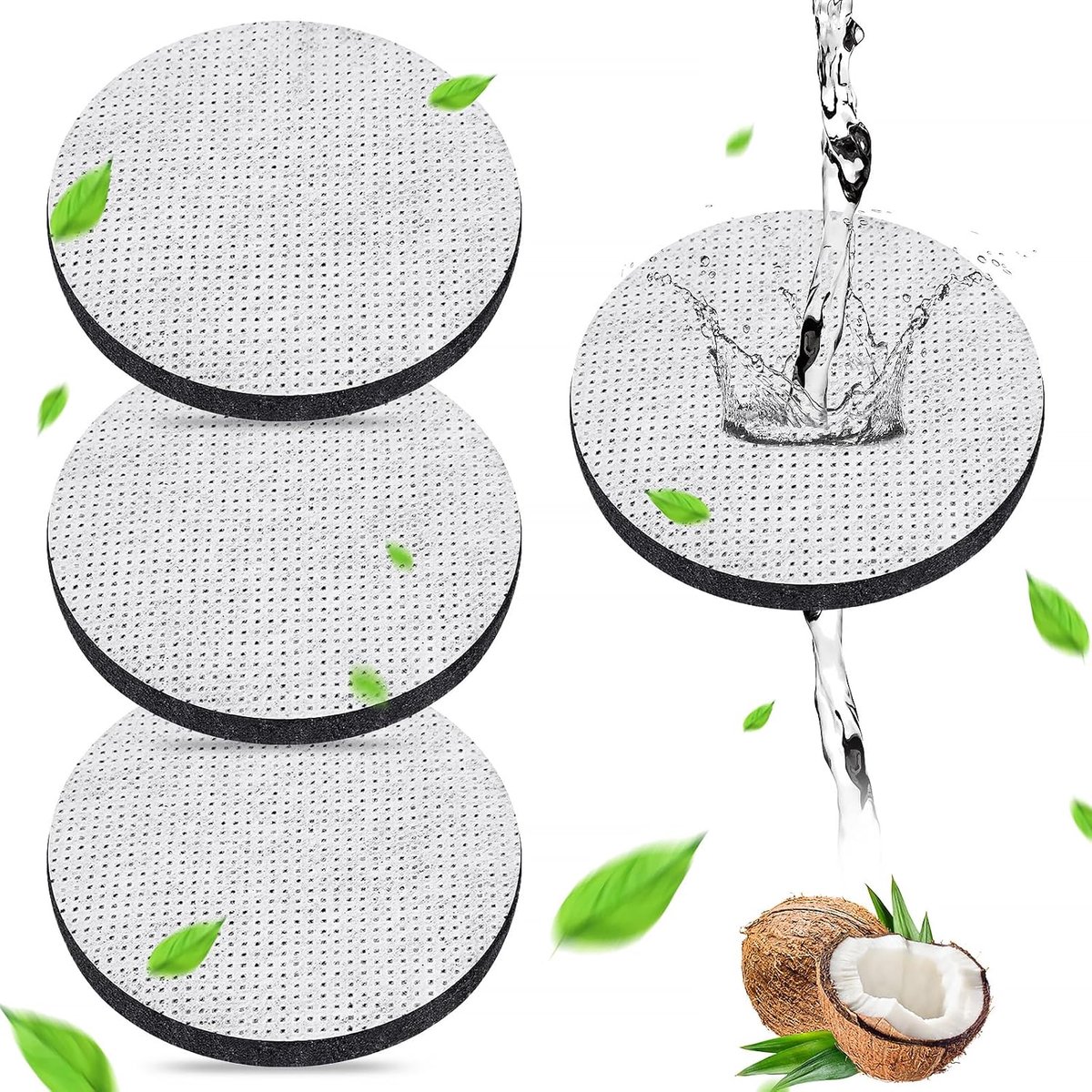 SnelShoppen - 4 Pack Waterfilter Discjes - Mini Waterfilter Vervangingen voor Brita - Ideaal voor Verminderen van Micropartikels - Microfilter voor Fl