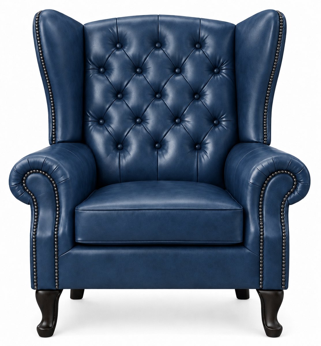 Chesterfield Fauteuil - Blauw - Leer - Stoel Chesterfield - Arm Chair - Lounge Chair - Clubfauteuil - Relaxfauteuil - Loungestoel - Zetel