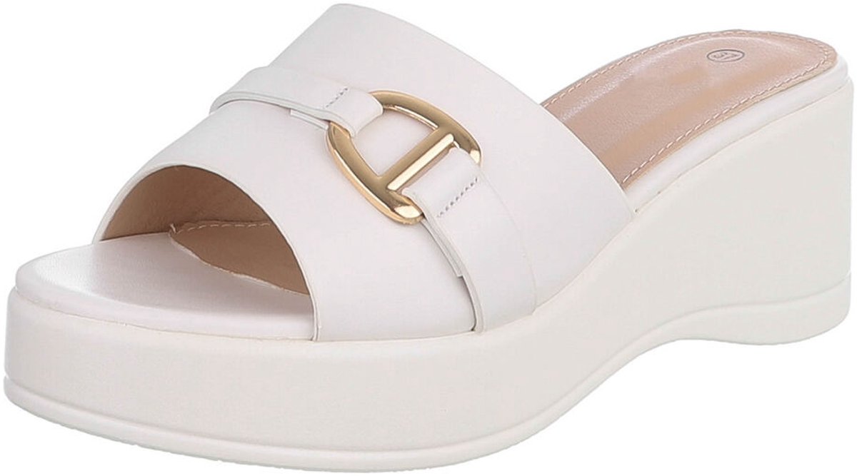 Mules met gesp en plateauzool - dames Mt:37