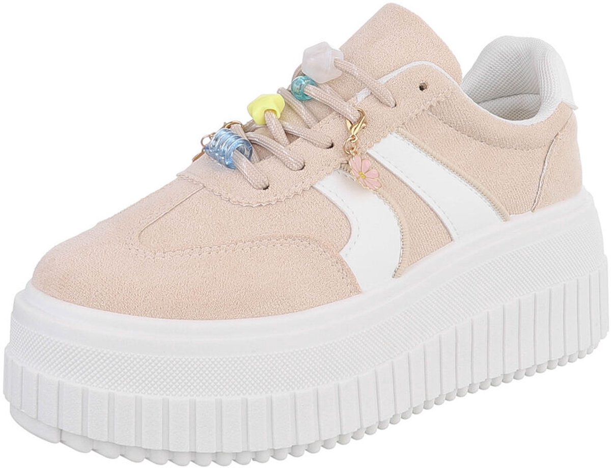 Sneaker - Platformzool en veters - Dames Mt:38