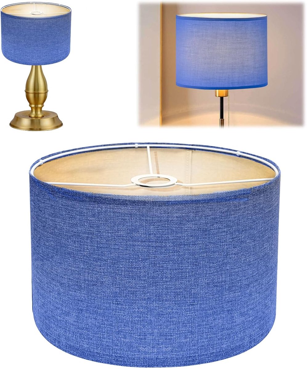 SnelShoppen - Fabric Lampshade - Handgemaakte Linnen Lampenkap voor Vloerlamp, Pendel en Tafellamp - E27 Fitting - Diameter 30 cm x Hoogte 20 cm - Bru