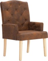 Fauteuil Kunst Suède Leer Bruin / Loungestoel / Lounge stoel / Relax stoel / Chill stoel / Lounge Bankje / Lounge Fauteuil - Luxe Fauteuil