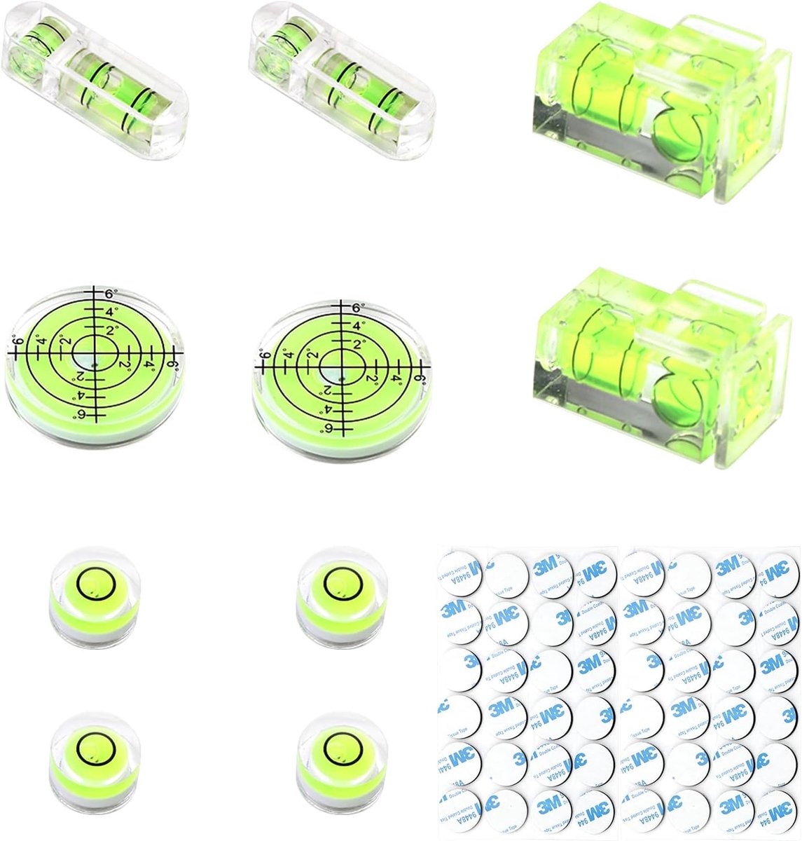 SnelShoppen - Mini Waterpas voor Camping, Caravan en Elektricien - Hoogwaardige ABS Spirit Level met 50 Seals - Compact en Duidelijk voor Nauwkeurige