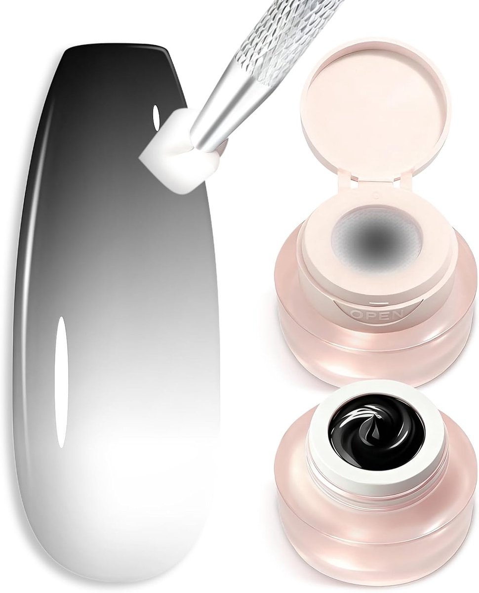 SnelShoppen - Ombre Gel Nagellak Set - 1 Stuk Zwart - Voor Kleurverloop, Nail Art, Franse Manicure - 2g - Geschikt Voor Combinatie Met Gekleurde Gels