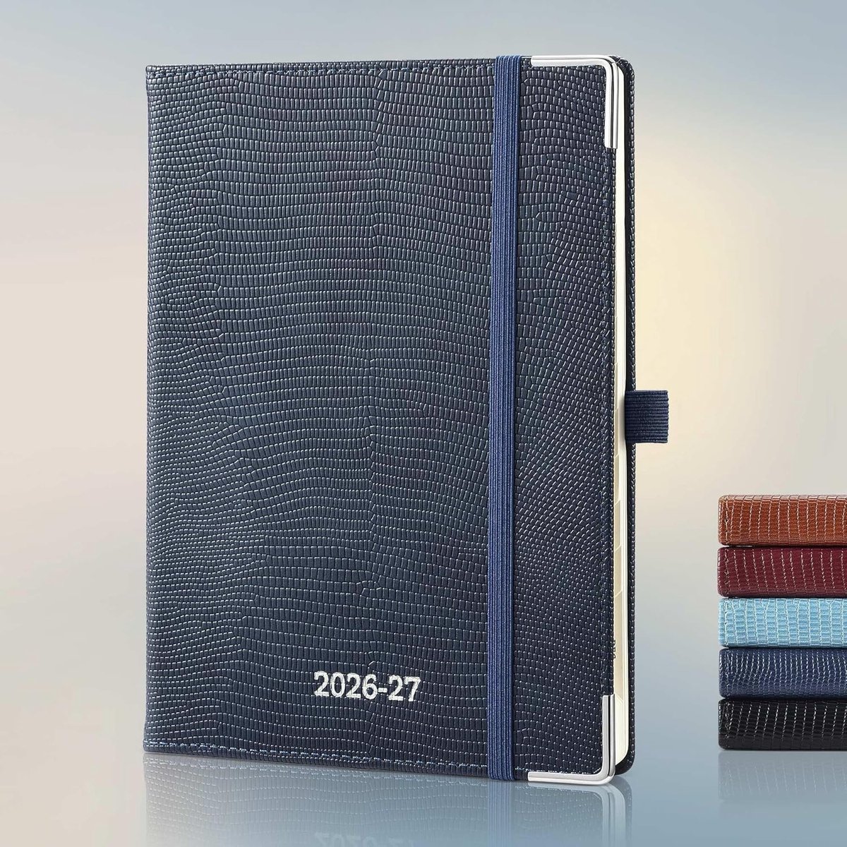 SnelShoppen - Agenda 2026 2027 A5 Weekplanner met PU Leer Cover - School Agenda 18 Maanden Horizontaal van Jul. 2026 tot Dec. 2027 - Luxe Notitieboek