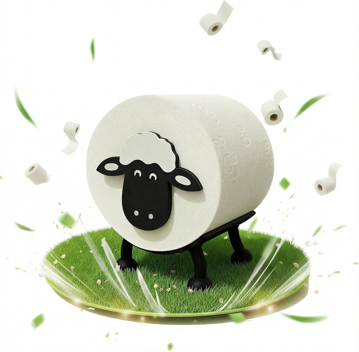 SnelShoppen - Toiletpapierhouder Schaap voor 38 en 42mm Rollen - Decoratieve Toiletrolhouder, Multifunctioneel en Robuust - Perfecte Cadeau voor Badka