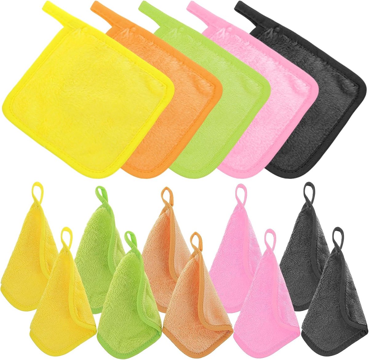 SnelShoppen - 15 stuks wasbare make-updoekjes, herbruikbaar, superzacht microvezel, 15x15 cm, milieuvriendelijk, make-up remover, ideaal voor gezichts