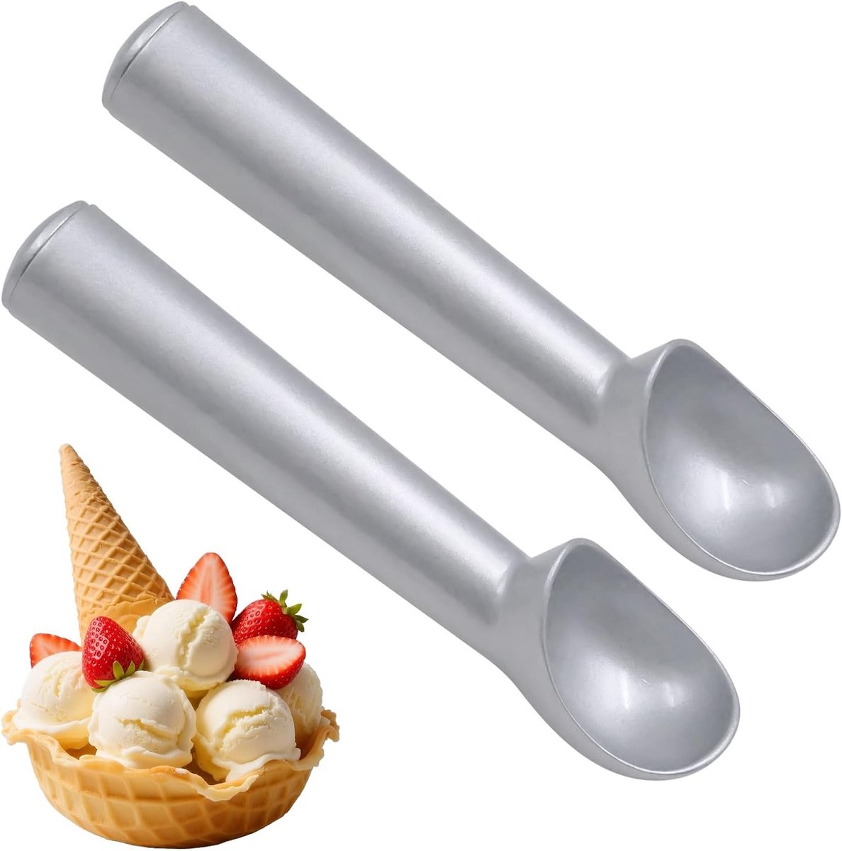 Aluminium IJslepel met Antiaanbaklaag, Makkelijk Schoon te Maken, Perfect voor IJs, Sorbet en Koekjesdeeg