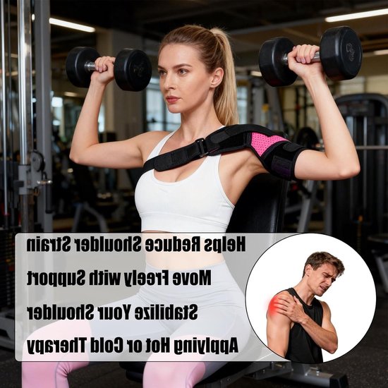 Verstelbare Schouderbandage van Neopreen voor Mannen en Vrouwen, Ondersteuning voor Blessurepreventie, Herstel en Sportblessures, Geschikt voor Links of Rechts Schouder met Comfortabele Pasvorm — afbeelding 4