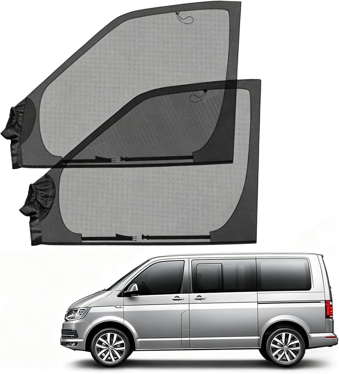 SnelShoppen - Insectenwerend Ruitenscherm VW T4 T5 T6 T7 - 2 Stuks Magnetisch Mosquito Net voor Voorportieren - Ademend Muggennet voor Camping en Reiz