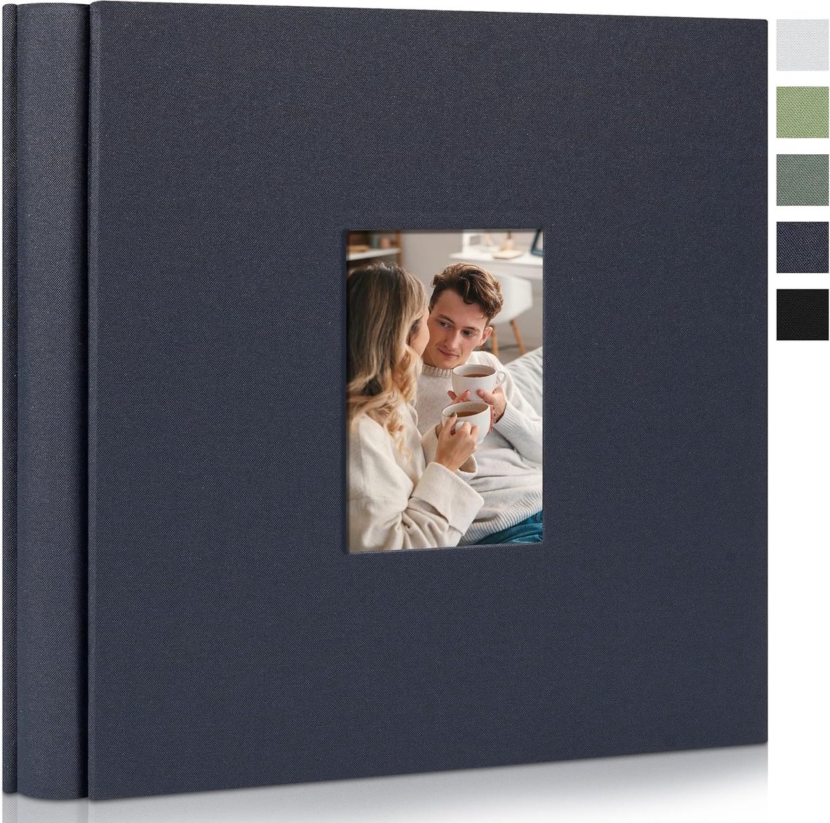 SnelShoppen - Large Foto Album 10 x 15 cm met 600 Compartimenten, Ideaal voor Bruiloften, Baby's, Reizen - Grijs Blauw, Zuurvrij, Compact en Praktisch