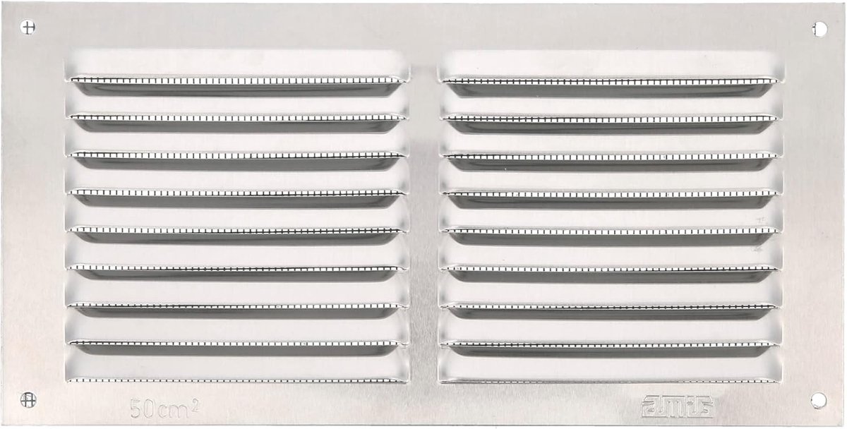 SnelShoppen - Ventilatierooster Aluminium met Muggennet - Rechthoekig Ventilatiegrille voor Luchtuitlaat - Ideaal voor Keuken en Badkamer - Afmetingen