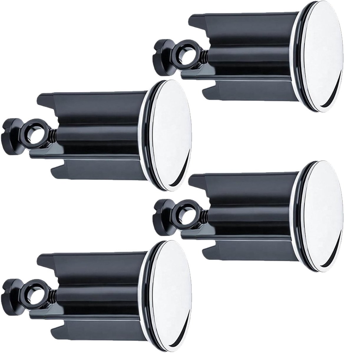 Set van 4 Afvoerstoppen voor Wastafels, Badkuipen en Bidets - Eccentrische Stopper, 40 mm, Universele Afvoeroplossingen voor Thuisgebruik
