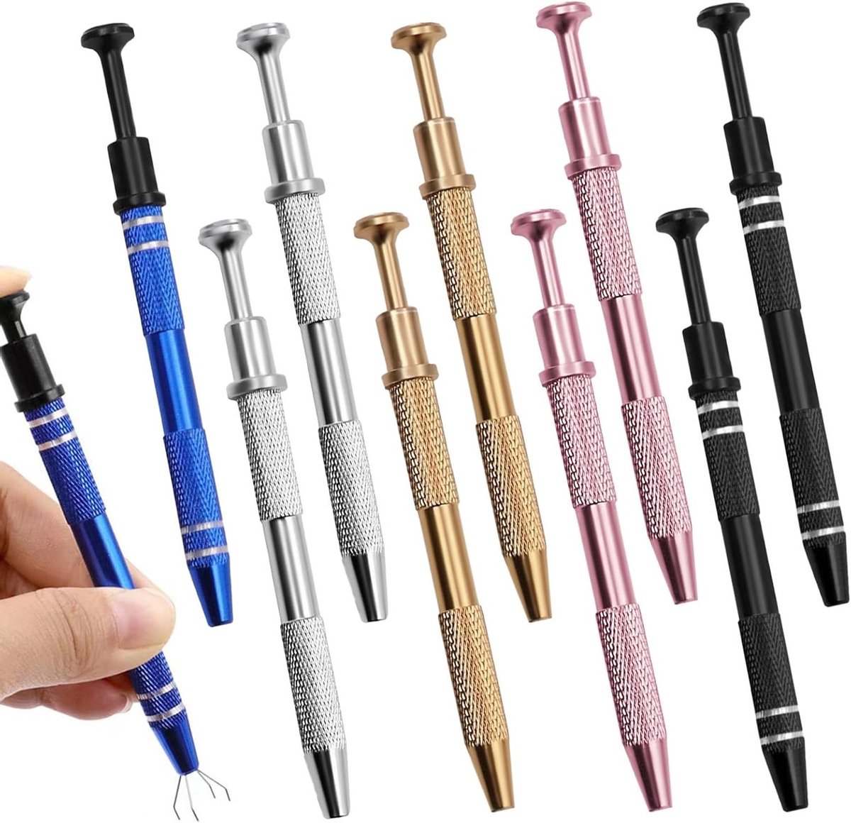 10 Stuks 4-Klauwen Piercing Ball Gripper Tools, Professionele Jewelers Pickup Tools, Claw Tweezers voor Diamanten en Elektronische Componenten Verwijderen en Vervangen
