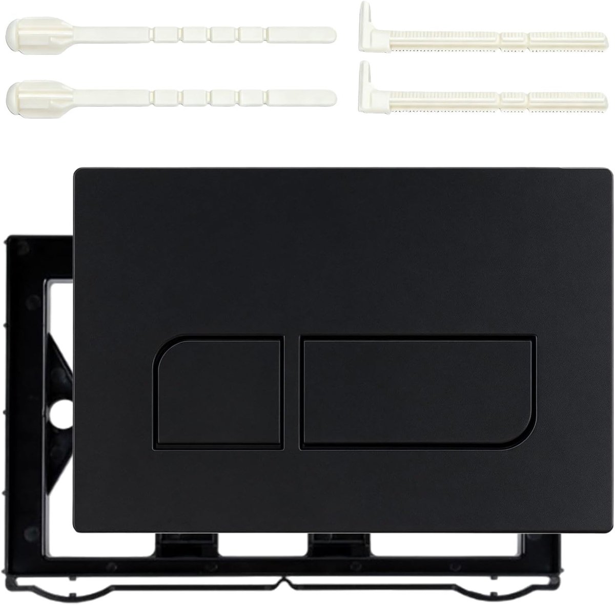 Drukplaat voor Toilet: Geschikt voor Geberit Sigma 01/20/30/50/UP300/UP320, Dubbele Spoelknop met Montageframe en Spool Lever Set, Zwart en Duurzaam