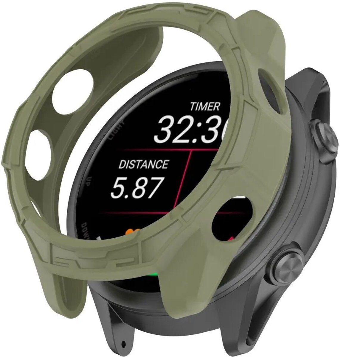 Hoesje Geschikt voor Garmin Forerunner 970 - TPU Bumper Case - Groen