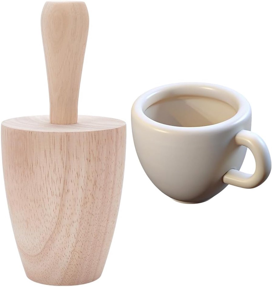 SnelShoppen - Pottery Molds voor Mokken en Vazen - Houten Gipsvormen met Handvat - Blanched Almond Kleur - Ideaal voor Thuisgebruik en Creatieve Proje