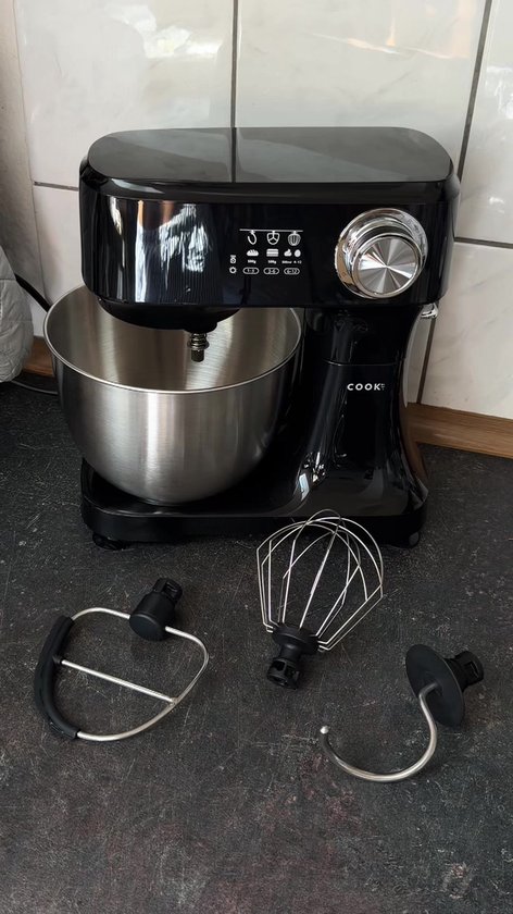 Keukenmachine - Keukenrobot - Foodprocessor met 12 Standen - Keukenmixer met RVS kom - Drie Opzetstukken - 3.5L - COOK-IT
