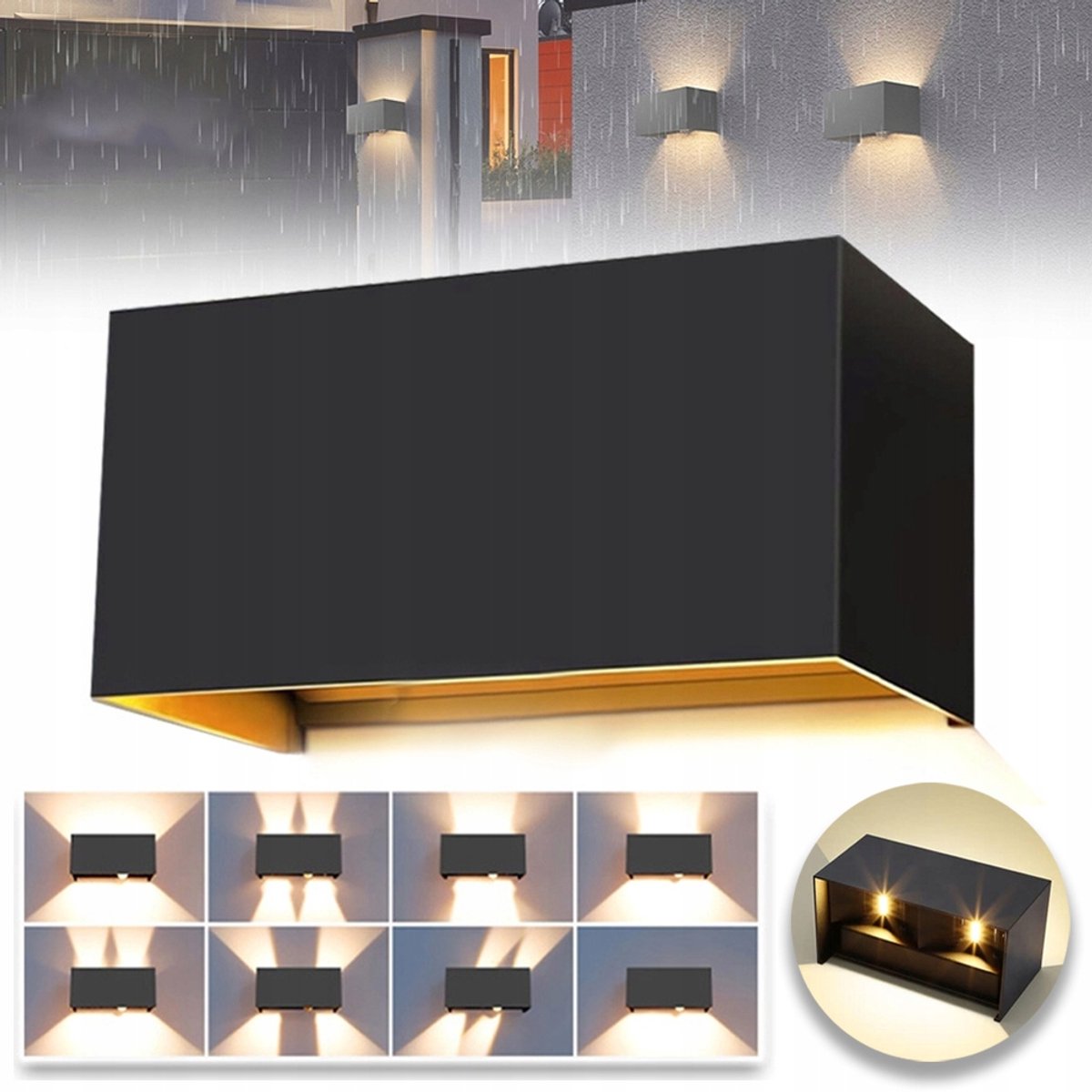 20W LED-Wandlamp Voor Buiten Met Verstelbare Lamellen - 3000K Warm Wit IP65 Roestwerend - Ideaal Voor Tuin Gang En Slaapkamer