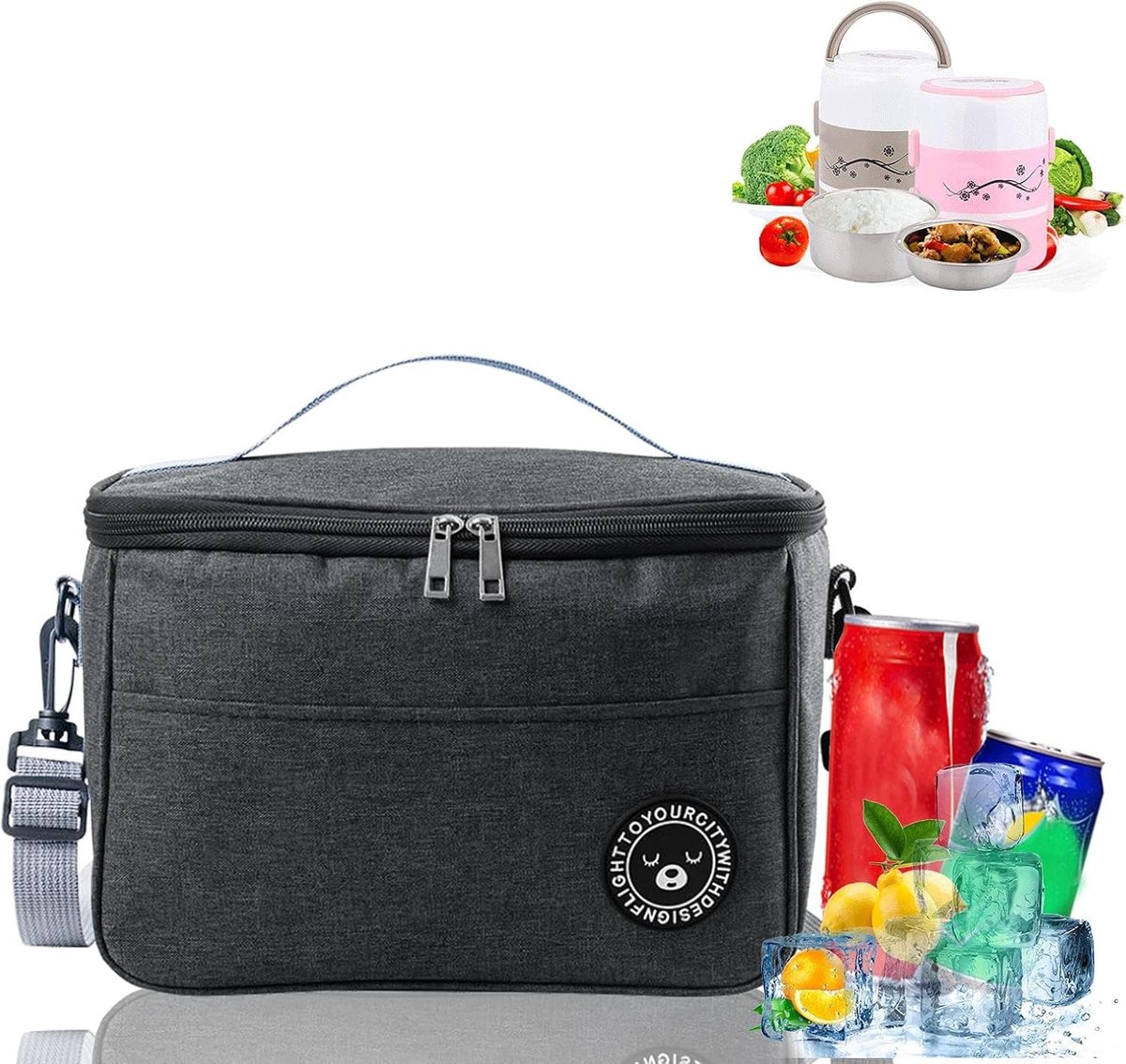 Thijox - Kleine koeltas 6 liter, opvouwbare isolatietas voor lunch, picknick en school, waterdicht Oxford materiaal, ideaal voor kinderen en onderweg