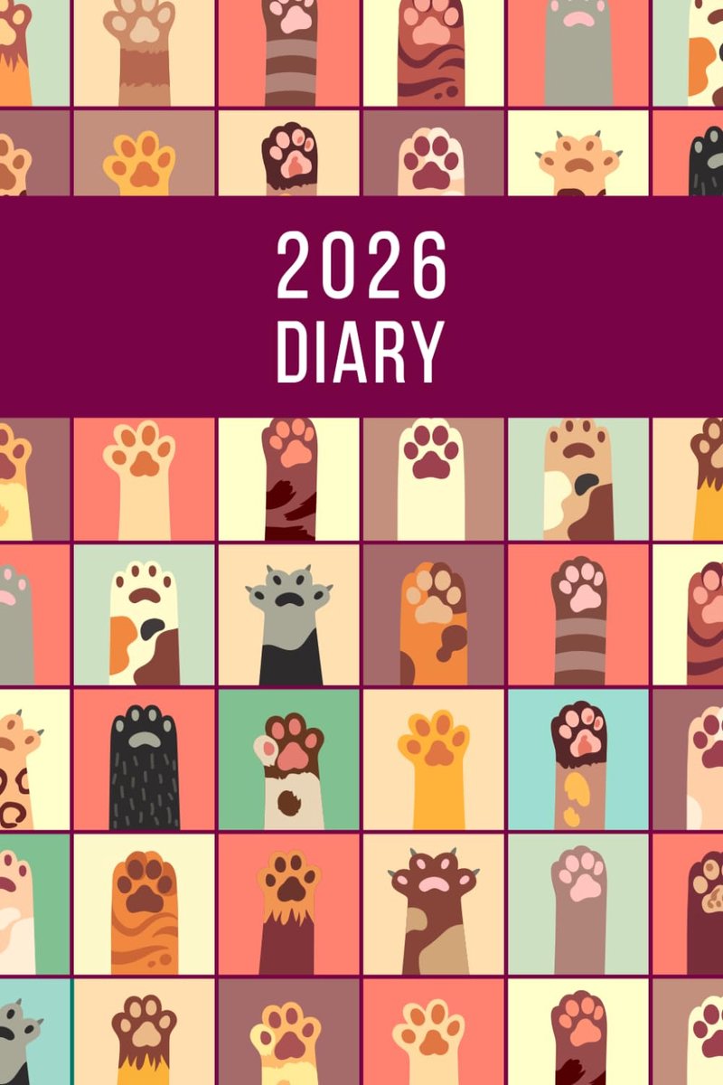 SnelShoppen - 2026 A6 Dagelijkse Planner & Organisator met Kattenpootjes - 365 Dagen Gepland, Volledig Lijnnotitieboek, To-Do Lijst, Kalender, Notitie