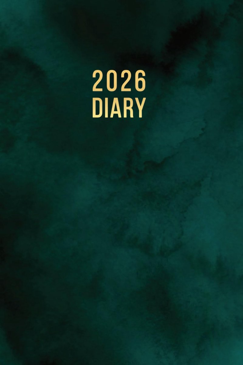 SnelShoppen - 2026 A6 Dagboek Planner & Organiser - Dagelijkse Notitieboek - Volledig Gelijnd - Groene Marmer - 365 Dagen, To-Do Lijst, Notities, Kale