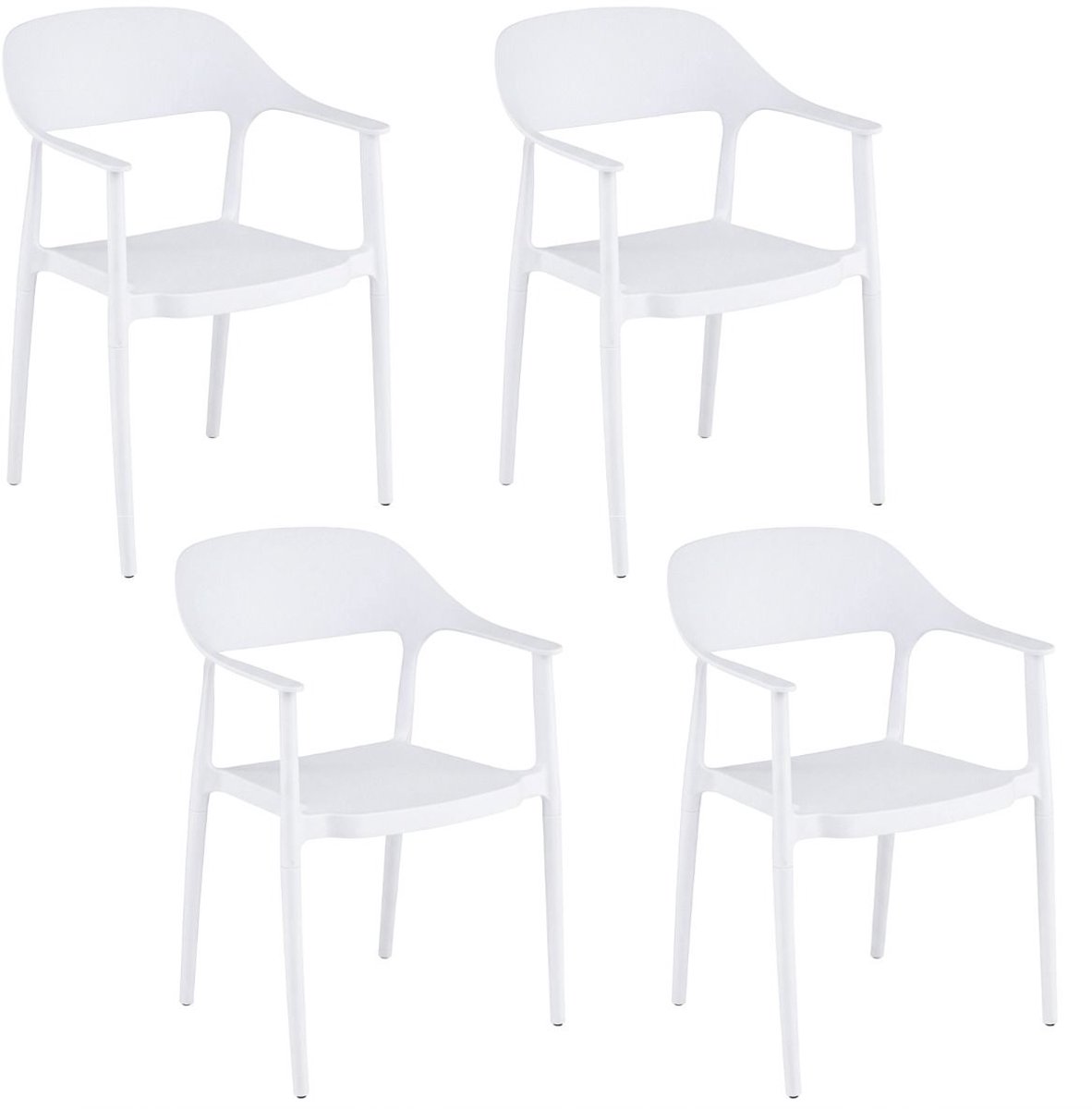 SureDeal® - Eettafel - Stapelbare Tuinstoelen Eetkamerstoelen - Armleuningen - Rugleuning 