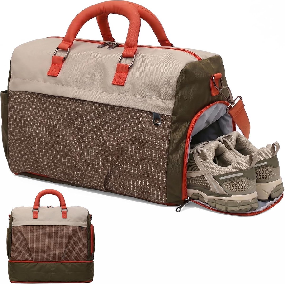 SnelShoppen - Sporttas voor Dames en Heren met Schoenenvak en Nassvak, Uitbreidbare Fitness Tas (22L-30L), Reis- en Weekendtas met Kofferband voor Spo