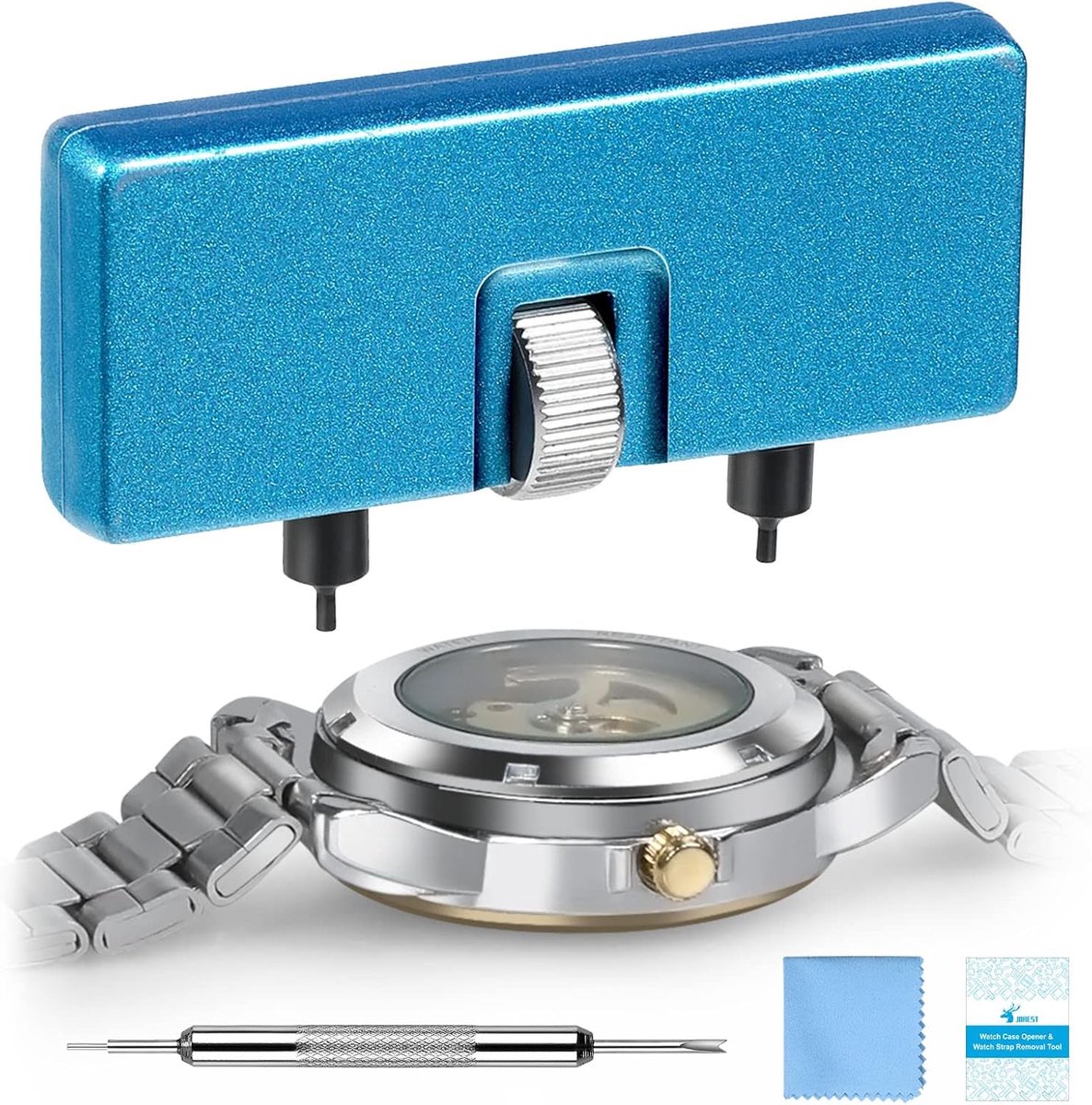 SnelShoppen - Watch Battery Change Tool Set - Horloge Opener, Band Vervangen, Kr scratch-bestendige Folie, Spring Pin Tool met Instructies