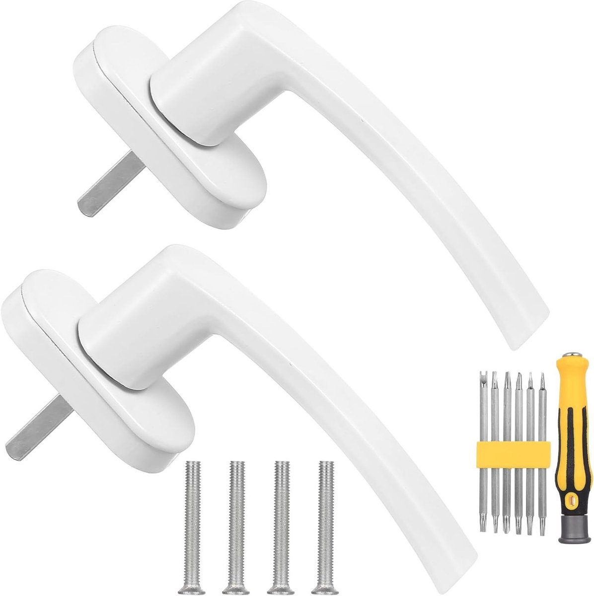 Vervangende uPVC Raamhandgrepen voor Dubbel Glas en PVC Ramen - Set van 2, Wit en Duurzaam