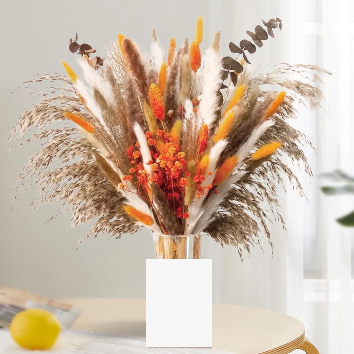Pampasgras en Gedroogde Bloemen Boeket voor Bohemian Tafeldecoratie, Bruiloft en Herfstversiering met Eucalyptus en Gypsophila